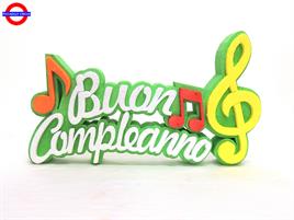 POLY COMPLEANNO - BUON COMPLEANNO NOTA MUSICALE GLITTER