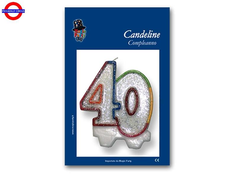 CANDELINA 40 ANNI GLITTER CM.7