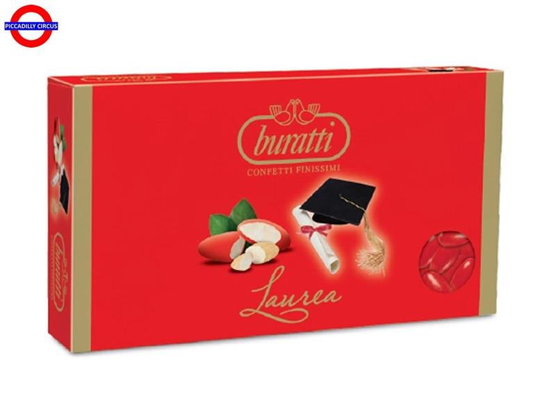 CONFETTI BURATTI 1KG CLASSICO MANDORLA COLOR ROSSO