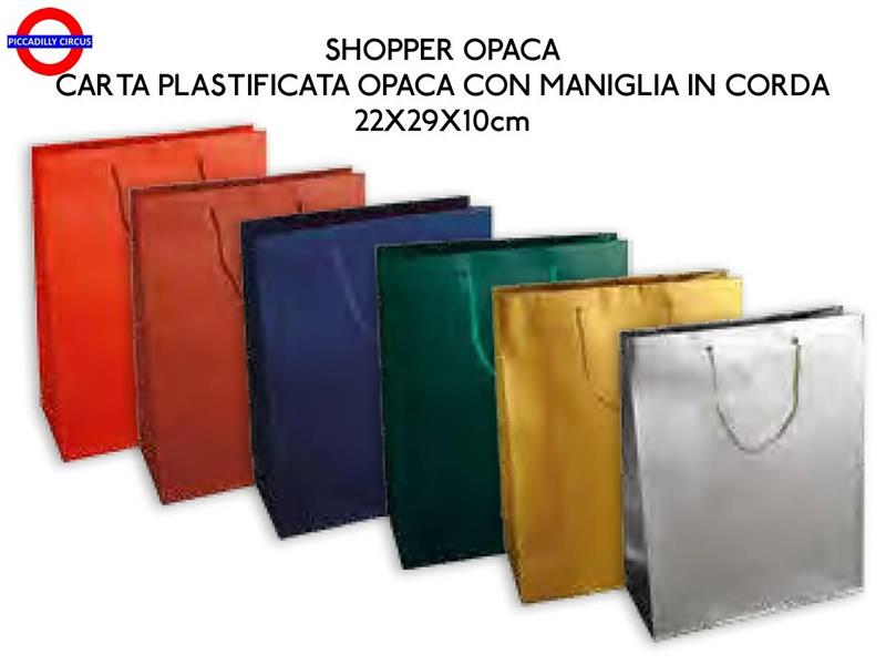 SHOPPER OPACA T.U. 22X29X10 6 COLORI ASS.