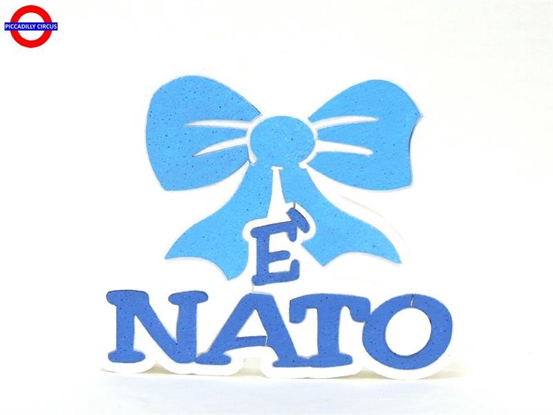 POLY NASCITA - FIOCCO E` NATO GLITTER CM.22