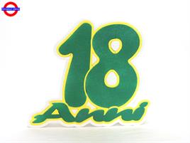 POLY 18 ANNI - GIALLO-VERDE GLITTER CM.30