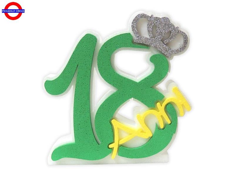 POLY 18 ANNI - 18 VERDE-GIALLO GLITTERCM.21X26