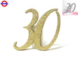 POLY 30 ANNI - 30 GLITTER ORO H.17.5 CM CON BASE