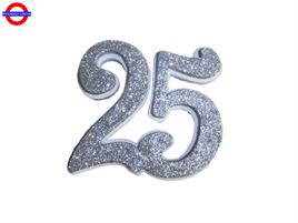 POLY ANNIVERSARIO - 25 GLITTER ARGENTO CM.12X13