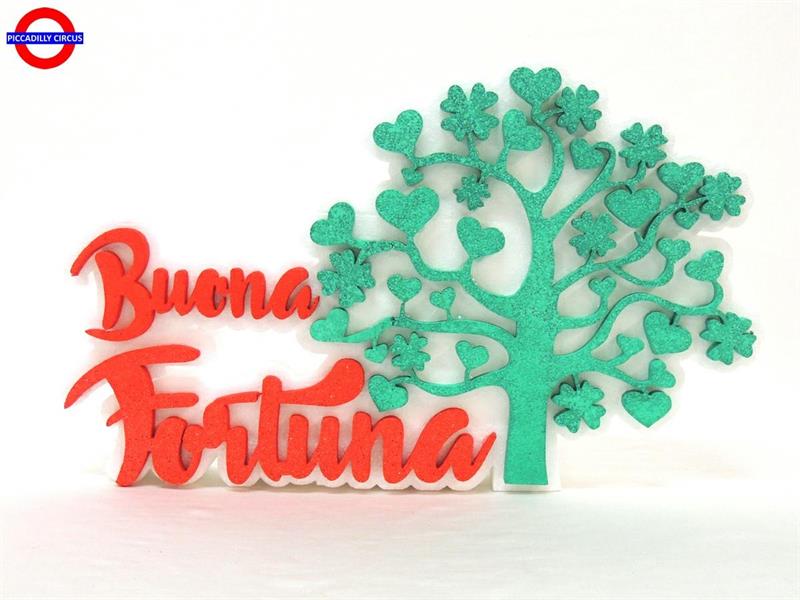 POLY FORTUNA - ALBERO BUONA FORTUNA GLITTER CM.42