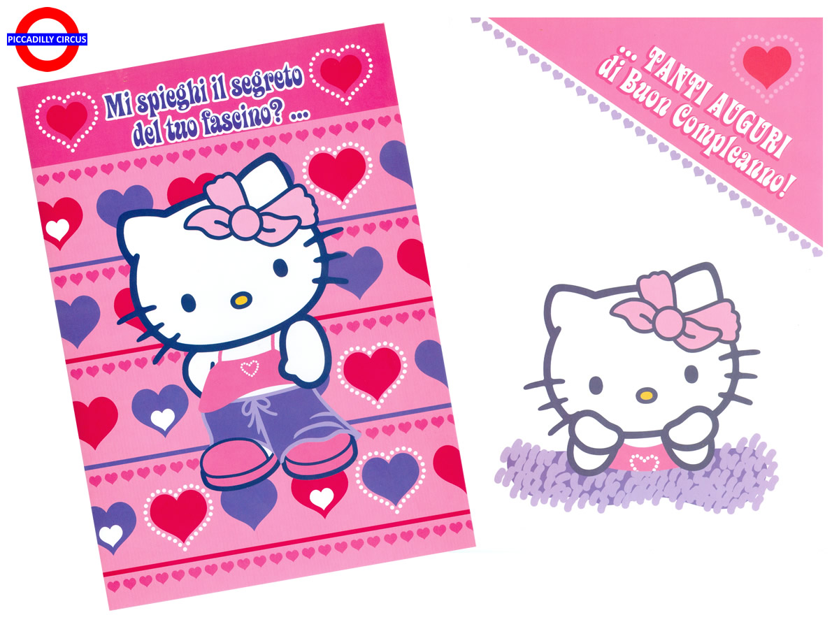 BIGLIETTO MEDIO COMPLEANNO - HELLO KITTY - BIGLIETTI MEDI