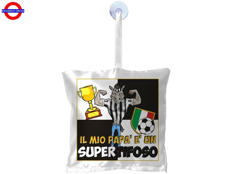 CUSCINETTO CON VENTOSA 15X15 PAPA' TIFOSO BIANCONERO