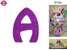 LETTERA A POLISTIROLO GLITTER FUXIA CM.12