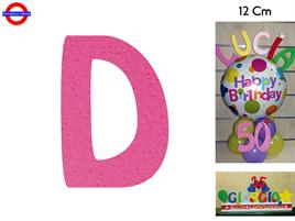 LETTERA D POLISTIROLO COLORATO FUXIA CM.12
