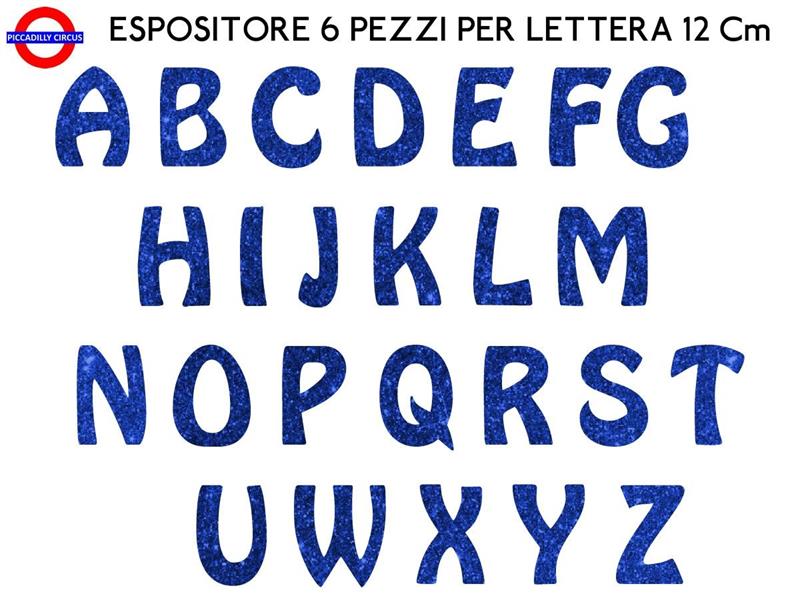 ESPOSITORE LETTERE POLISTIROLO GLITTER BLU