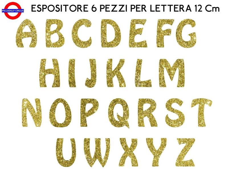 ESPOSITORE LETTERE POLISTIROLO GLITTER ORO