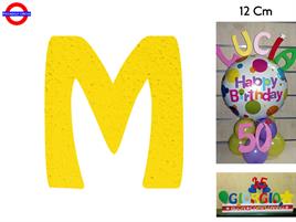 LETTERA M POLISTIROLO COLORATO GIALLO CM.12