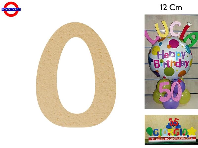 LETTERA O POLISTIROLO COLORATO CHAMPAGNE CM.12