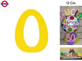 LETTERA O POLISTIROLO COLORATO GIALLO CM.12