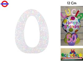 LETTERA O POLISTIROLO GLITTER IRIDESCENTE CM.12