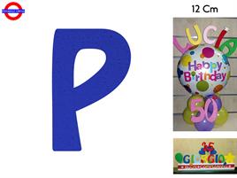 LETTERA P POLISTIROLO COLORATO BLU CM.12