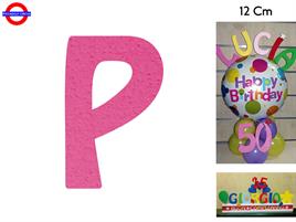 LETTERA P POLISTIROLO COLORATO FUXIA CM.12