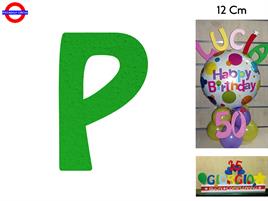 LETTERA P POLISTIROLO COLORATO VERDE CM.12