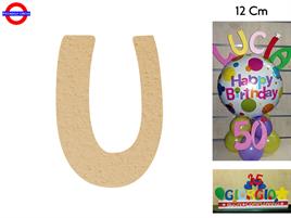 LETTERA U POLISTIROLO COLORATO CHAMPAGNE CM.12