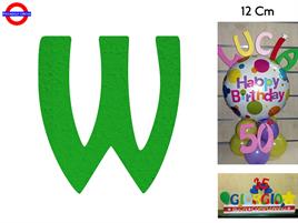 LETTERA W POLISTIROLO COLORATO VERDE CM.12
