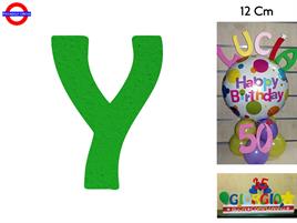 LETTERA Y POLISTIROLO COLORATO VERDE CM.12