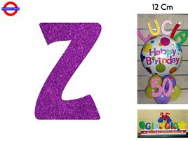 LETTERA Z POLISTIROLO GLITTER FUXIA CM.12