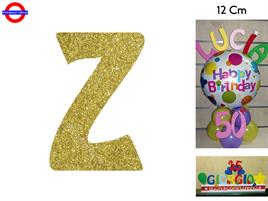 LETTERA Z POLISTIROLO GLITTER ORO CM.12