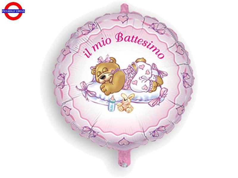 MYLAR BATTESIMO 18 ORSO ROSA