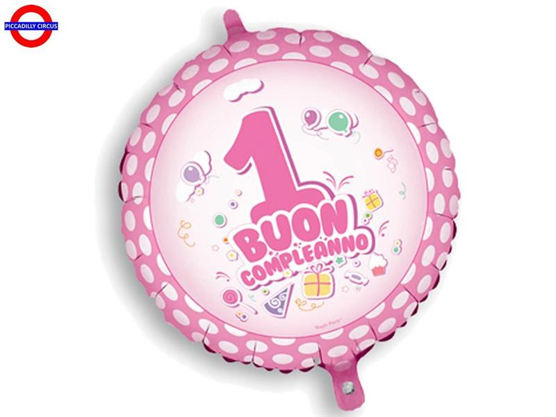 MYLAR 1°COMP. 18 BUON COMPLEANNO ROSA