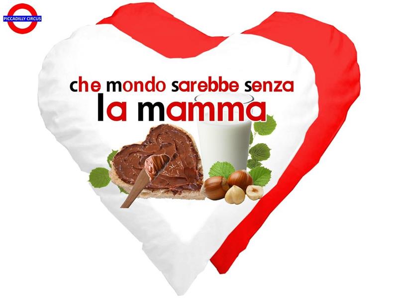 TESSUTO - CUSCINO CUORE MAMMA CHOCOLATE