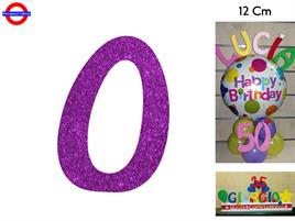 NUMERO 0 POLISTIROLO GLITTER FUXIA CM.12