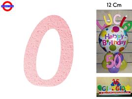 NUMERO 0 POLISTIROLO COLORATO ROSA CM.12