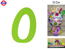 NUMERO 0 POLISTIROLO COLORATO VERDE LIME CM.12