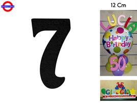 NUMERO 7 POLISTIROLO COLORATO NERO CM.12