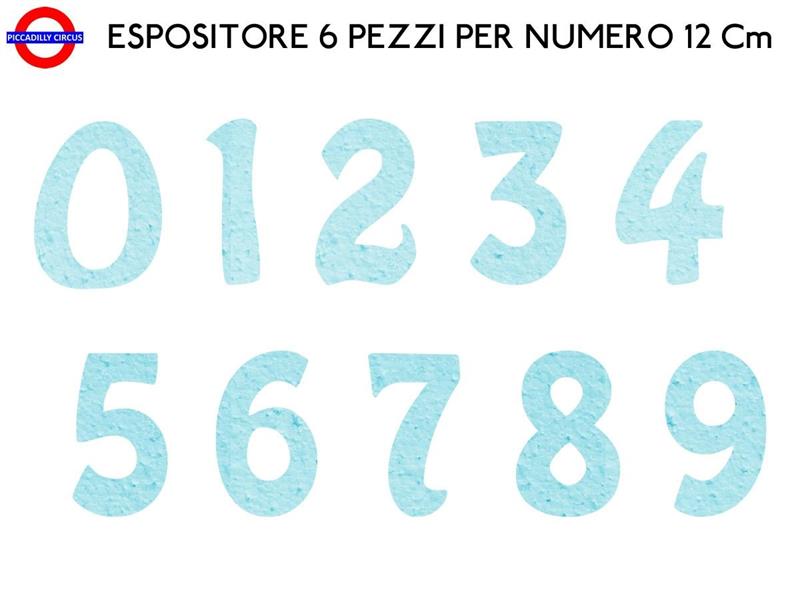 ESPOSITORE NUMERI POLISTIROLO COLORATO CELESTE