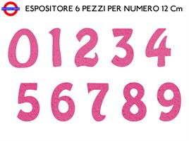 ESPOSITORE NUMERI POLISTIROLO COLORATO FUXIA CM.12