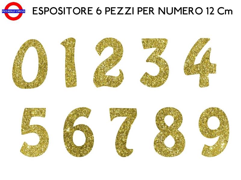 ESPOSITORE NUMERI POLISTIROLO GLITTER ORO