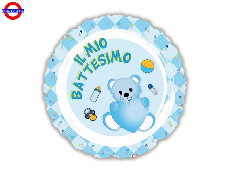 MYLAR BATTESIMO 18 ORSO CUORE LUI