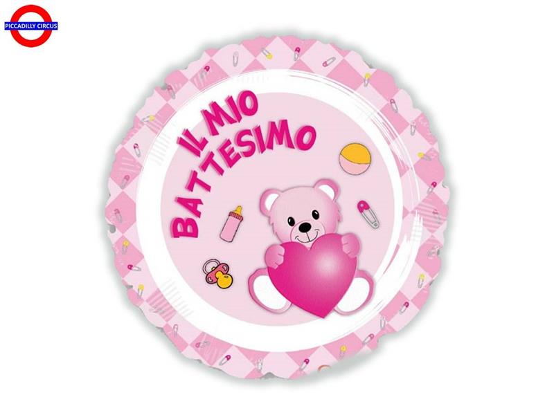 MYLAR BATTESIMO 18 ORSO CUORE LEI