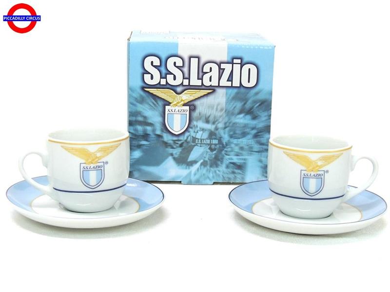 SS LAZIO SET 2 TAZZINE CAFFE' CON PIATTO