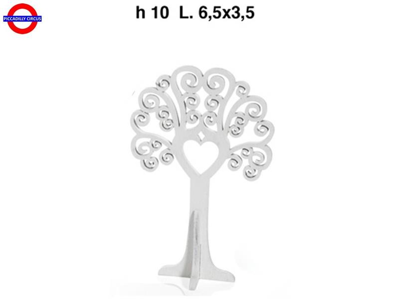 DECORAZIONE LEGNO ALBERO DELLA VITA CM.10 BIANCO