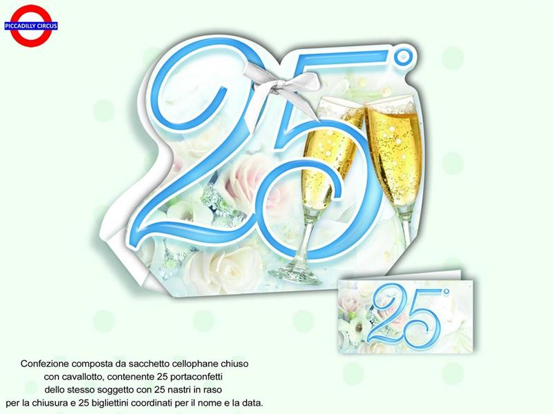 KIT ANNIVERSARIO 25° PORTACONFETTI CON B