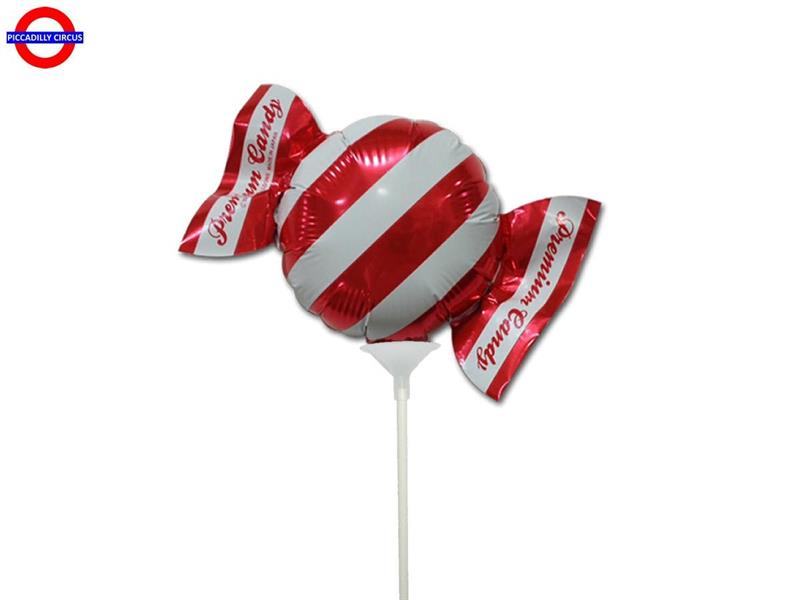 MYLAR CARAMELLA ROSSA MINI SHAPE CON ASTA