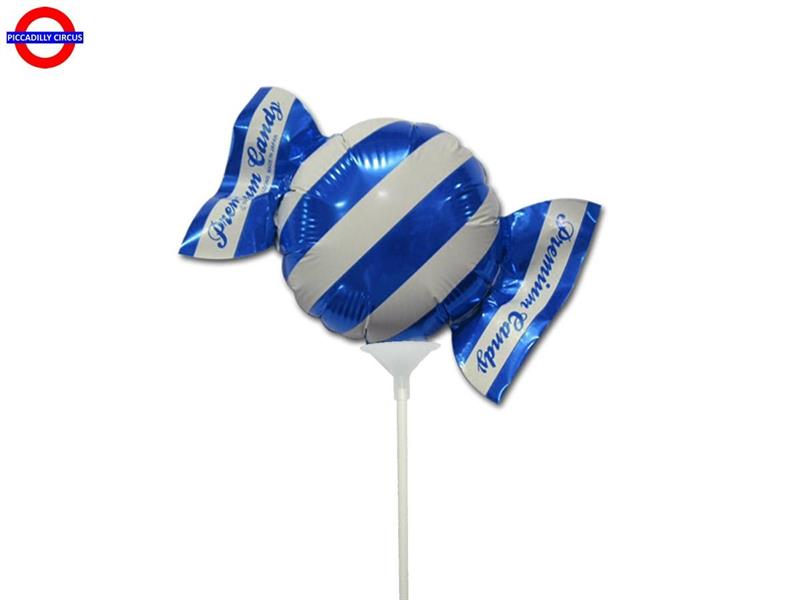 MYLAR CARAMELLA BLU MINI SHAPE CON ASTA