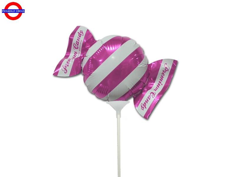 MYLAR CARAMELLA ROSA MINI SHAPE CON ASTA