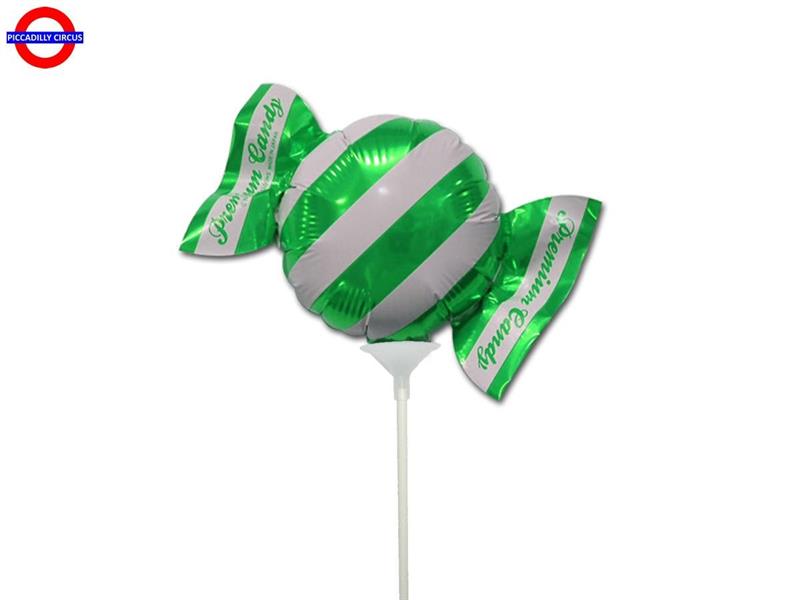 MYLAR CARAMELLA VERDE MINI SHAPE CON ASTA