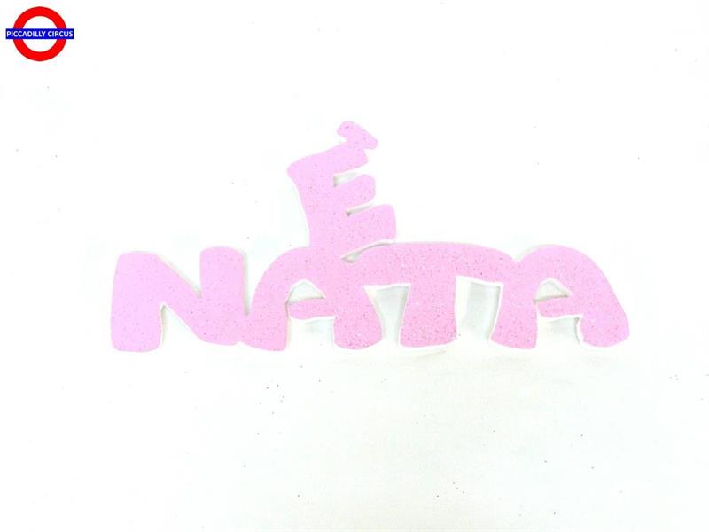 MINI-POLY NASCITA - E' NATA ROSA GLITTER CM.22