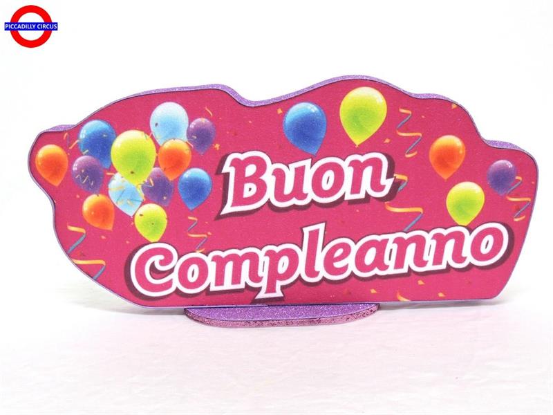 POLY COMPLEANNO - SAGOMA BUON COMPLEANNO BLU CM.56X26