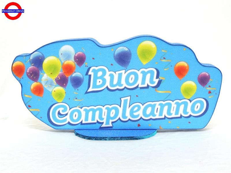 POLY COMPLEANNO - SAGOMA BUON COMPLEANNO FUXIA CM.56X26